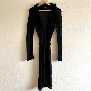 Betsey Johnson mohair trim duster